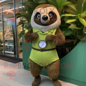 Olive Sloth mascotte...