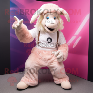 Roze Angora Goat mascotte...