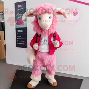 Pink Angora Goat maskot...