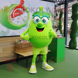 Postava maskota Lime Green...