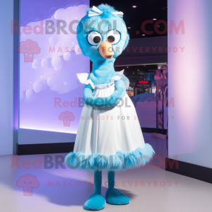 Sky Blue Ostrich mascotte...