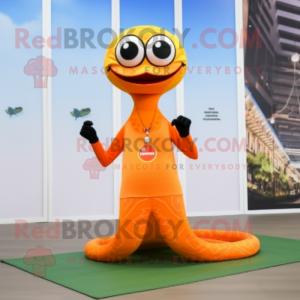 Orange Snake maskot kostume...