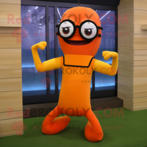 Orange Snake maskot kostume...