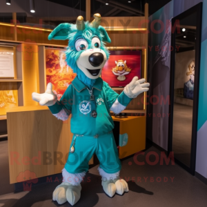 Teal Goat mascotte kostuum...