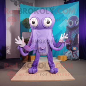 Lavendel Kraken mascotte...