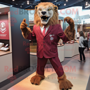 Rödbrun Smilodon maskot...