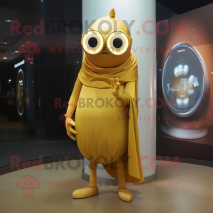 Gold Cyclops maskot kostume...