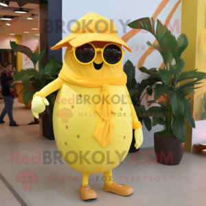 Gul hallon maskotdräkt...