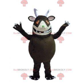 Big brown monster mascot with big teeth - Redbrokoly.com