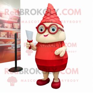 Red Ice Cream Cone maskot...