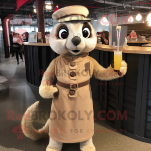 Beige Meerkat mascotte...