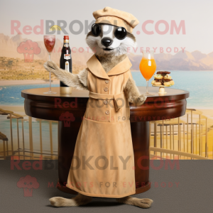 Beige Meerkat mascotte...