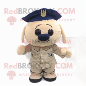 Beige Navy Soldier mascotte...