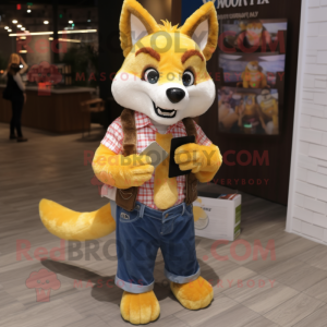 Yellow Fox mascotte kostuum...