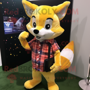 Yellow Fox maskot drakt...