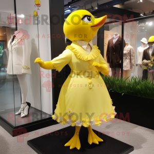 Yellow Dove maskot kostume...