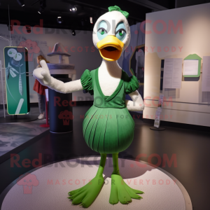 Green Swan maskot kostume...