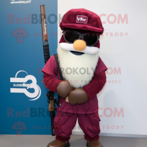 Maroon Sniper maskot kostym...