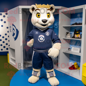 Navy Soccer Goal maskot...