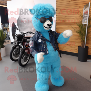 Blauw Alpaca mascotte...