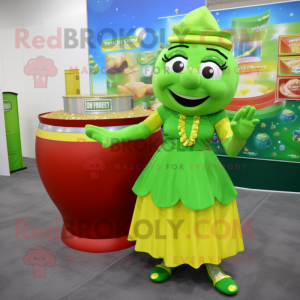 Postava maskota Lime Green...