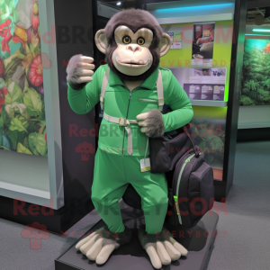 Grøn chimpanse maskot...