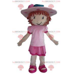 Mascot Charlotte aux Fraises beroemd roze meisje -