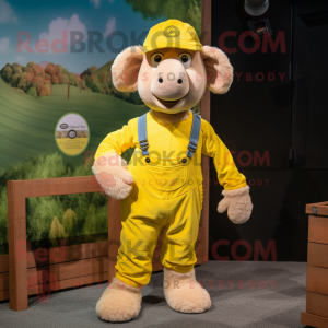 Geel Merino Sheep mascotte...