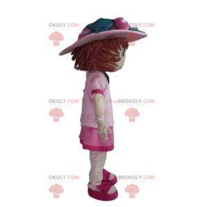Mascotte de Charlotte aux Fraises célèbre fillette rose -