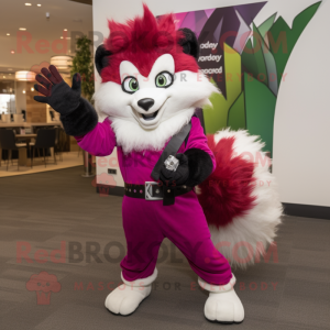 Magenta Skunk maskot kostym...