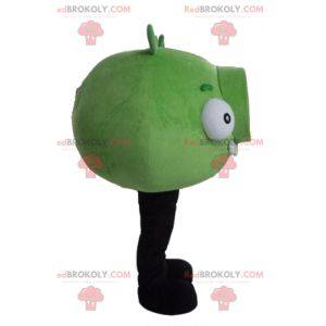 Mascot green monster from the famous game Angry birds -