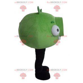 Maskot zelené monstrum ze slavné hry Angry birds -