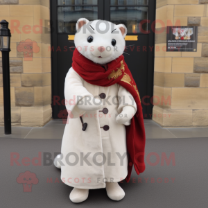 nan Ermine mascot costume character dressed with a Coat and Scarves