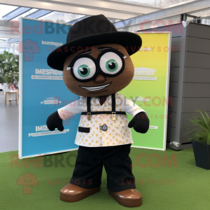 Black Doctor mascot costume character dressed with a Board Shorts and Berets