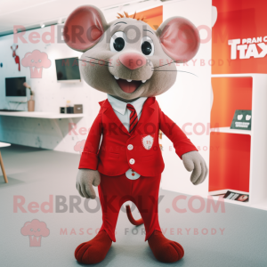 Red Rat maskot drakt figur...