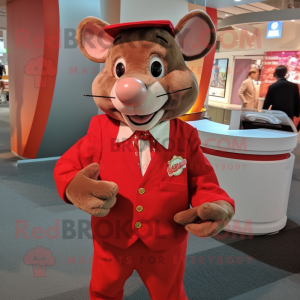 Red Rat maskot kostume...