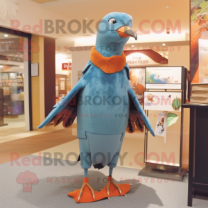 nan Passenger Pigeon mascot costume character dressed with a Long Sleeve Tee and Mittens