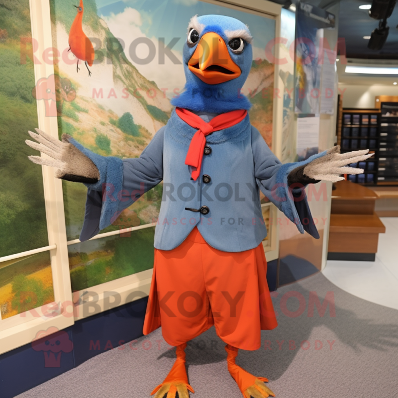 nan Passenger Pigeon mascot costume character dressed with a Long Sleeve Tee and Mittens