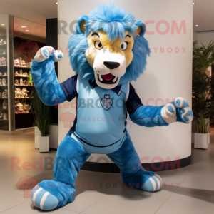 Blue Tamer Lion maskot...