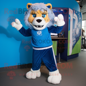 Blue Tamer Lion maskot...