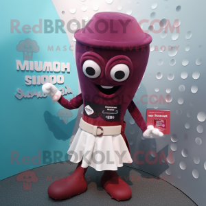 Maroon Squid maskot kostume...