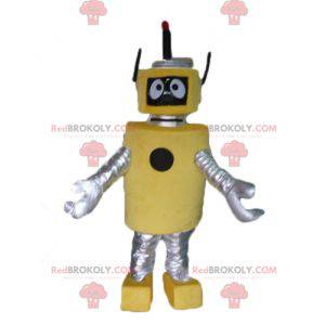 Mascot gran robot amarillo y plateado muy bonito y original. -