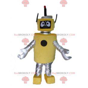 Mascot large yellow and silver robot very beautiful and