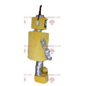 Mascot large yellow and silver robot very beautiful and