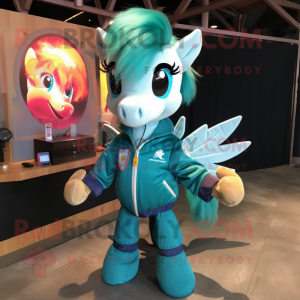 Teal Mare maskot kostume...