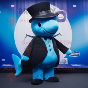 Black Blue Whale maskot...