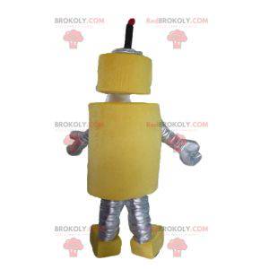 Mascot stor gul og sølv robot veldig vakker og original -
