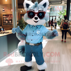 Sky Blue Raccoon mascotte...