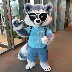 Sky Blue Raccoon mascotte...