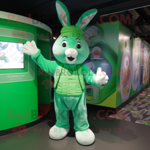 Grön kanin maskot kostym...